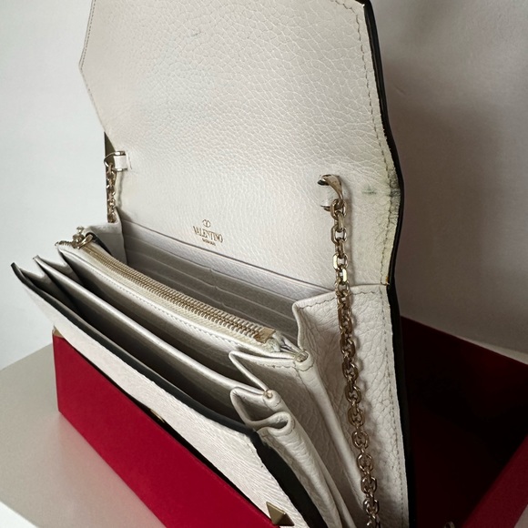 VALENTINO GARAVANI Rockstud Wallet On Chain White Full-Set - Picture 7 of 10